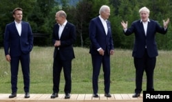 Imagine cu Biden, Macron, Scholz și Johnson la Summit-ul G7, 26 iunie 2022