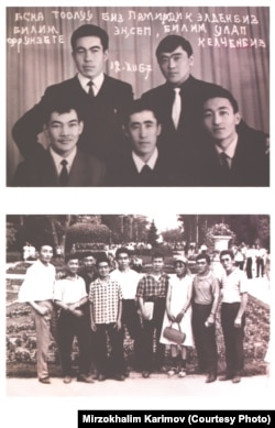 Кыргызстандын жогорку окуу жайларында билим алган мургаптык студенттер. Фрунзе, 1967-жыл.