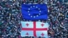 Georgia - Rally in Support of European Integration, Europe and Georgian flags