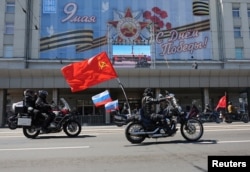 Мотопробег "Ночных волков" в Калининграде ко Дню Победы 9 мая в 2022 году