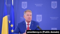 Klaus Iohannis la prima conferință de presă pe teme generale susținută la Cotroceni în acest an.