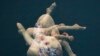 This multiple exposure image shows Sofiia Lyskun of Ukraine in the preliminary round of the women&rsquo;s 10-meter platform diving at the 19th FINA World Championships in Budapest on June 26.