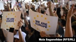 La manifestația din Tbilisi, 20 iunie 2022