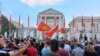 Opozicija već osam dana protestuje protiv francuskog prijedloga na protestima u Sjevernoj Makedoniji pod motom "Ultimatum, ne, hvala", fotografija iz Skoplja, 2. juli 2022.