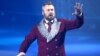 Viktor Petrenko is seen performing in The Scarlet Flower ice musical in a performance in January 2021.