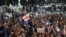 Georgians rally in support of European integration in Tbilisi on June 24.
