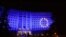 Cladirea Parlamentului de la Chișinău iluminată în culorile drapelului Uniunii Europene