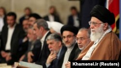 IRAN -- Supreme Leader Ayatollah Ali Khamenei delivers a speech during a religious ceremony in Tehran, April 15, 2019