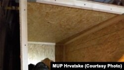 Migrants stuck in a truck in Croatia, where Croatian police found them