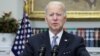 U.S. President Joe Biden announces additional military aid for Ukraine in a speech at the White House on April 21. 