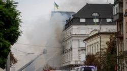 Здание СБУ в Киеве после атаки дрона, Украина, 4 сентября 2026 года
