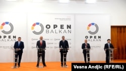 Прес конференција на лидерите на самитот на Отворен Балкан 