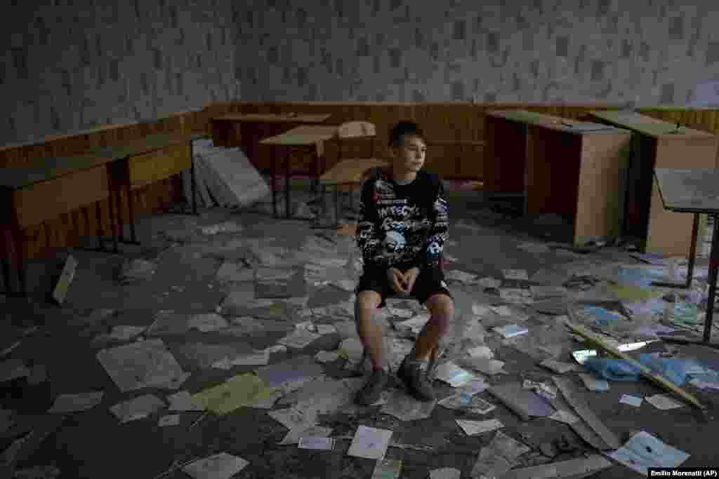 &quot;When I&#39;m in my classroom, I think about how much I want the war to end,&quot; said&nbsp;Oleksandr Morhunov, 13, sitting in his old classroom.