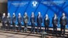 Poză de grup a miniștrilor de externe din țările CSI la reuniunea lor din Dushanbe, pe 13 mai 2022. După declanșarea invaziei rusești în Ucraina în luna februarie, Republica Moldova și-a limitat participarea la asemenea evenimente.