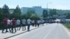 Protest radnika kompanije Fiat Krajsler automobili (FCA) u Kragujevcu 13. maja 2022. 