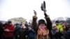 The protesters gathered on Minsk's Kastrychnik Square on February 2015.