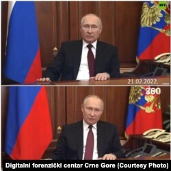 Kao indikativan detalj u DFC ističu i to da je u oba obraćanja - 21. februara kada je objavio priznanja nezavisnosti Donjecke i Luganske Narodne Republike i jutrošnjeg, 24. februara, Putin u istom odijelu i nosi identičnu košulju i kravatu.