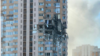 Жылы дом па праспэкце Лабаноўскага, пашкоджаны расейскай ракетай, 26 лютага 2022