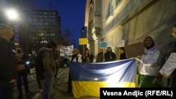 Protest protiv invazije na Ukrajinu u Beogradu