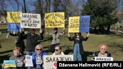 Protest protiv rata u Ukrajini, Sarajevo, 25. februara 2022.