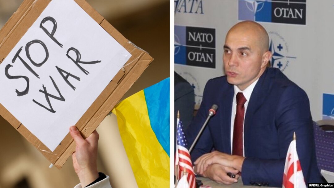 Илустрација - Комбо-фотографија од протест против нападот врз Украина и Методи Хаџи Јанев