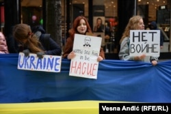 Mirovna organizacija "Žene u crnom" organizovala je u centru Beograda antiratni protest podrške Ukrajini, Beograd 26. februara 2022.