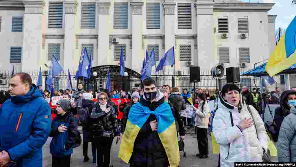 Наприкінці акції учасники заспівали гімн України&nbsp;