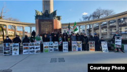 Чеченская диаспора на митинге в Вене