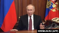 Vladimir Putin a ignorat apelurile internaționale și a dat ordinul invadării Ucrainei. (Imagine din timpul declarației din dimineața zilei de 24 februarie 2022).