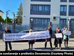 Protestë para Ambasadës ruse në Zagreb kundër pushtimit të Ukrainës. Shkurt, 2022.