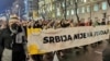 Predstavnici pokreta "Kreni - promeni" protestuju u Beogradu tražeći moratorijum na iskopavanje litijuma u Srbiji, 20. januar 2022. godine.