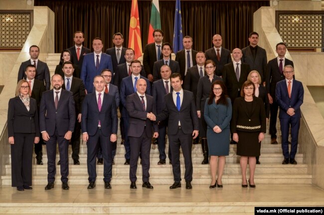 Anëtarët e Qeverisë së Maqedonisë së Veriut dhe Bullgarisë. Sofje, 25 janar 2022.