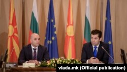 премиерите на С. Македонија и на Бугарија Димитар Ковачевски и Кирил Петков, Софија 25.01.2022.