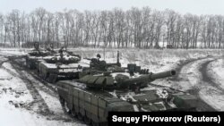 Российские танки на учениях в Краснодарском крае