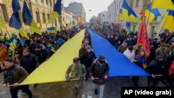 Харкив- илјадници Украинци изглегоа на протест против можната руска инвазија, 5.2.2022