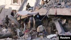 Разрушения в Сане, столице Йемена, январь 2022