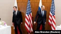 Antony Blinken și Serghei Lavrov, Geneva, 21 ianuarie 2022