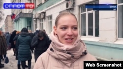 Анна Данильченко в эфире телеканала на оккупированной территории