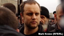 Павел Губарев во время "Русской весны" в Донецке, 5 марта 2014 года