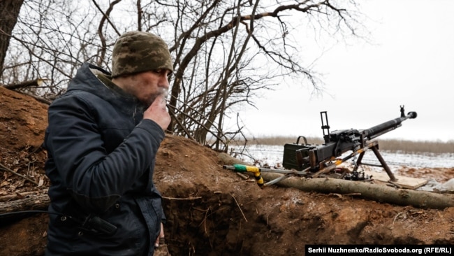Nelle trincee del Donbass.  Foto d'archivio