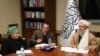 امینه محمد، معاون سرمنشی سازمان ملل متحد حین دیدار با عبدالسلام حنفی معاون رئیس الوزرای حکومت طالبان در کابل