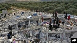نمایی از ویرانی‌ها در سوریه پس از وقوع زلزله بامداد دوشنبه