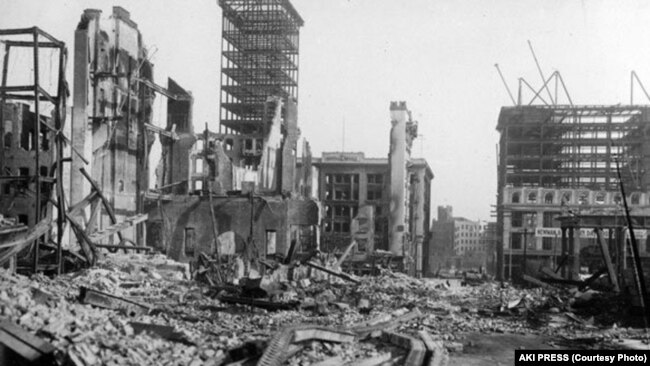 Shkatërrimet nga tërmeti që goditi Ashgabatin më 1948.