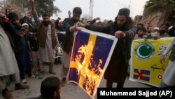 پاکستان کې مظاهره چیانو د سویډن بیرغ وسوځاوه