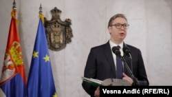 Aleksandar Vučić u obraćanju nakon sastanka sa evropsko-američkim timom diplomata u Beogradu 20. januara.