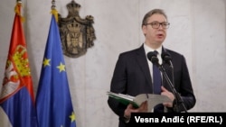Aleksandar Vučić u obraćanju nakon sastanka sa evropsko-američkim timom diplomata u Beogradu 20. januara.
