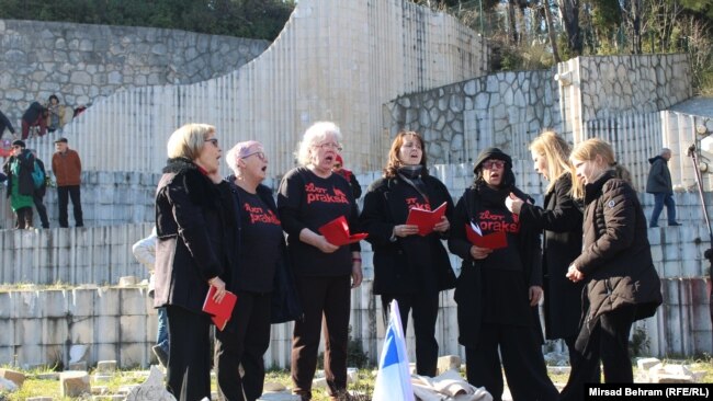 Pulski zbor Praksa na Partizanskom spomen-groblju u Mostaru, 11. februar 2023.