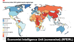 Индекс демократии, составленный аналитической группой The Economist Intelligence Unit