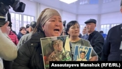 The men's relatives protested near the courtroom after the verdicts were announced, saying that their loved ones were victims of police and security officers who opened fire on protesters.