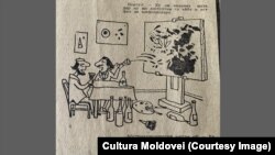 Caricatură de A. Grabco. Ziarul „Cultura Moldovei”, din 1 Ianuarie 1963